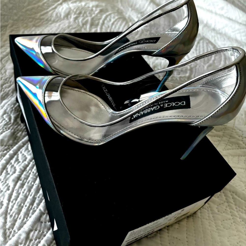 Dolce & Gabbana NEW cardinale decollete pvc strobo irridecent pumps heels